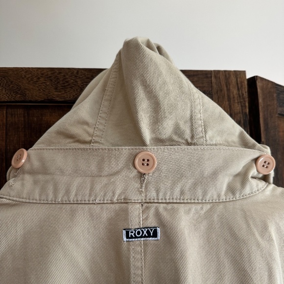 ROXY Juniors XL Khaki Tan Drawstring Waist Detachable Hood Jacket - Picture 4 of 6